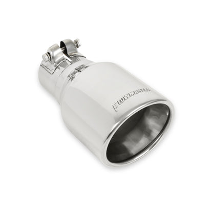 Exhaust Tip - 4.00 in. Rolled Angle Polished SS Fits 2.50 in. Tubing - clamp on by Flowmaster