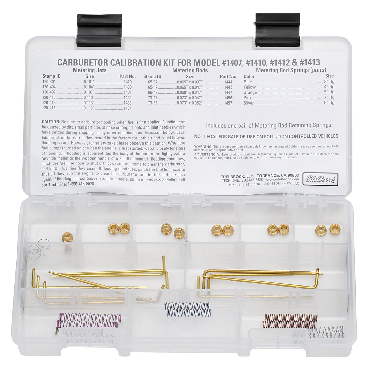 Edelbrock Performer EPS 1407, 1410, 1412 and 1413 carburetor calibration kit by Edelbrock