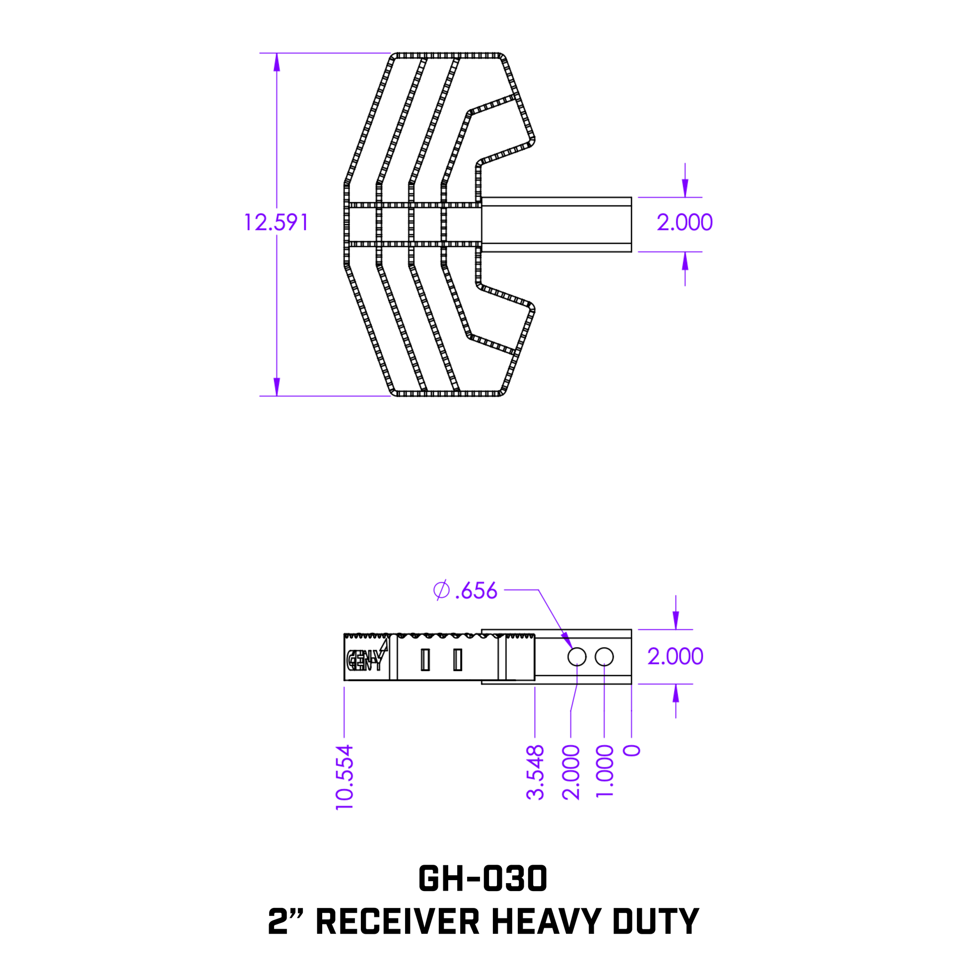 2" Shank Heavy-Duty 500lb Serrated Hitch Step by GEN-Y Hitch