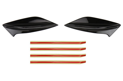 OLM STI Spoiler Side Fins - Crystal Black Silica / Raven - 2015-2021 Subaru WRX / STI by OLM