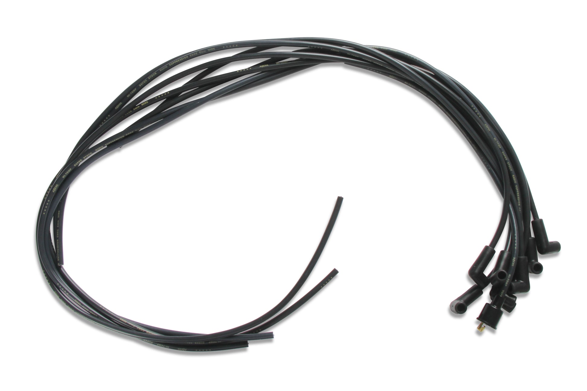 Spark Plug Wire Set- 8mm - Black Wire with Black 90 Deg Boots by ACCEL