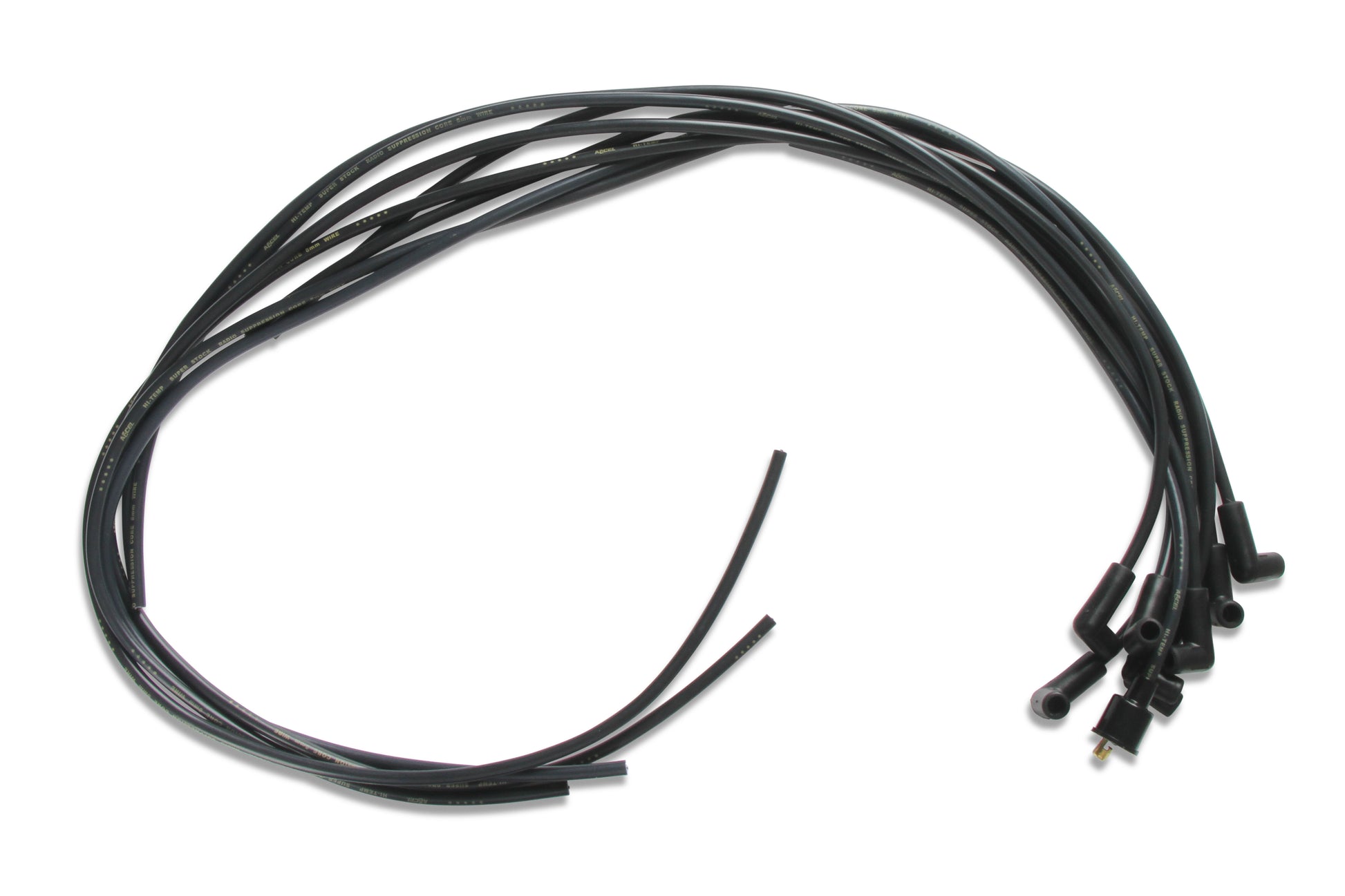 Spark Plug Wire Set- 8mm - Black Wire with Black 90 Deg Boots by ACCEL