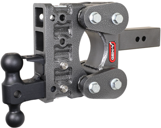 The BOSS TORSION-FLEX 2.5" Shank 5" Drop 1.7K TW 16K Hitch Dual-Ball Pintle Lock by GEN-Y Hitch