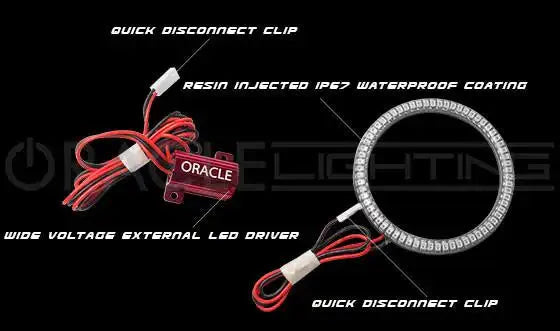 1997-2006 Jeep Wrangler TJ ORACLE LED Headlight Halo Kit- Waterproof Surface Mount by ORACLE Lighting