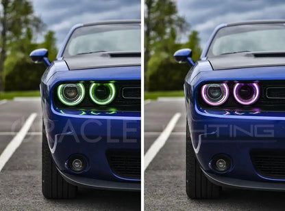 ORACLE Lighting 2015-2023 Dodge Challenger ColorSHIFT RGB+W Headlight DRL Upgrade Kit by ORACLE Lighting