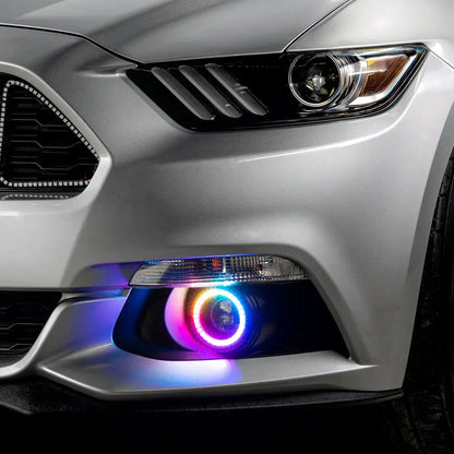 ORACLE Lighting 2015-2017 Ford Mustang Dynamic ColorSHIFT RGB+A Projector Surface Mount Fog Light Halo Kit by ORACLE Lighting