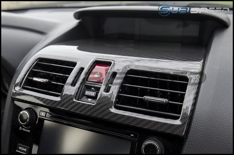 OLM LE Dry Carbon Fiber Center AC Trim Covers - 2016-2021 Subaru WRX / STI 2014-2018 Forester 2016-2017 Crosstrek by OLM