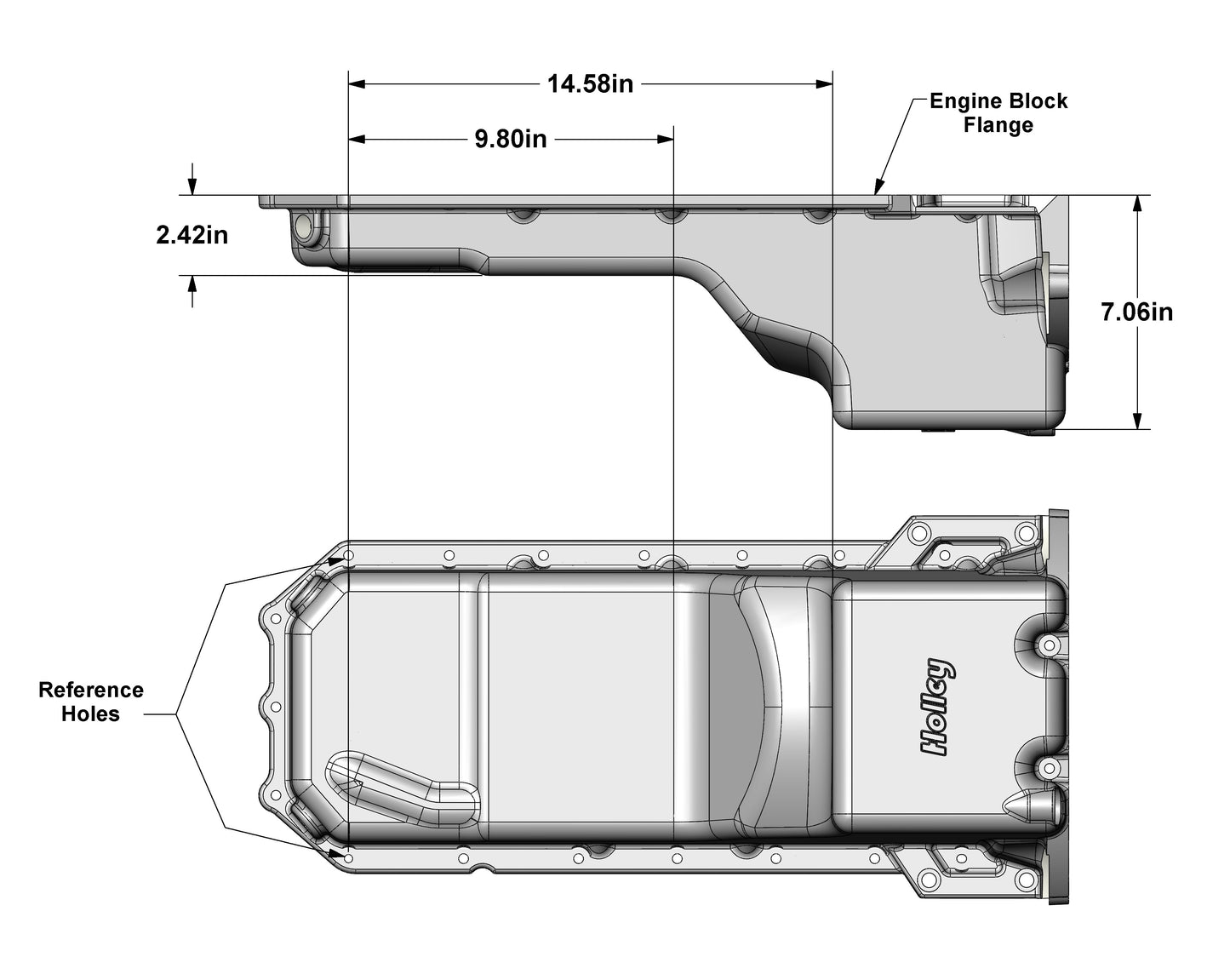 Holley Gen III Hemi Swap Oil Pan - Rear-Sump - Natural - Non-VVT by Holley