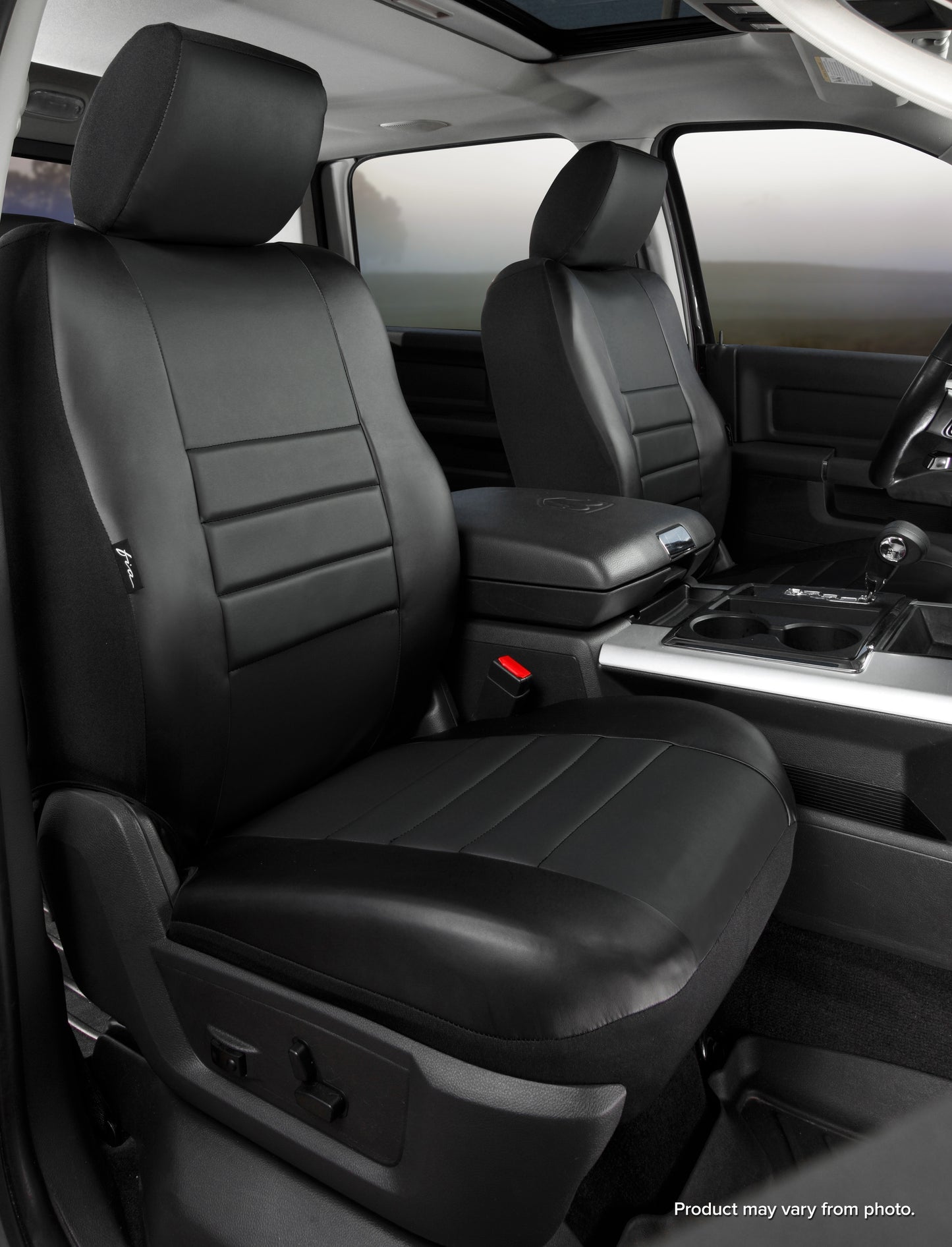 SL60 Series - Leatherlite Simulated Leather Custom Fit Front Seat Cover- Black by FIA