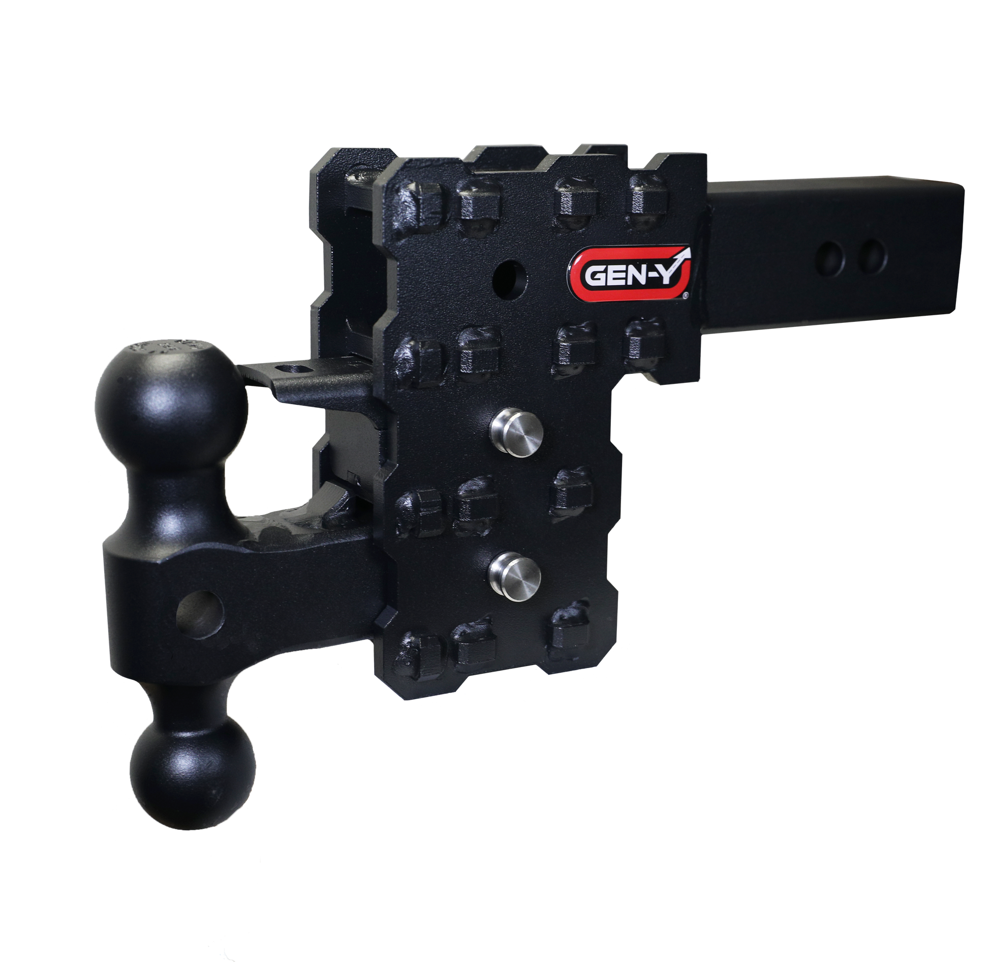 PHANTOM-X 2.5" Solid Shank 5" Drop 1.6K TW 16K Hitch Dual-Ball & Pintle Lock by GEN-Y Hitch