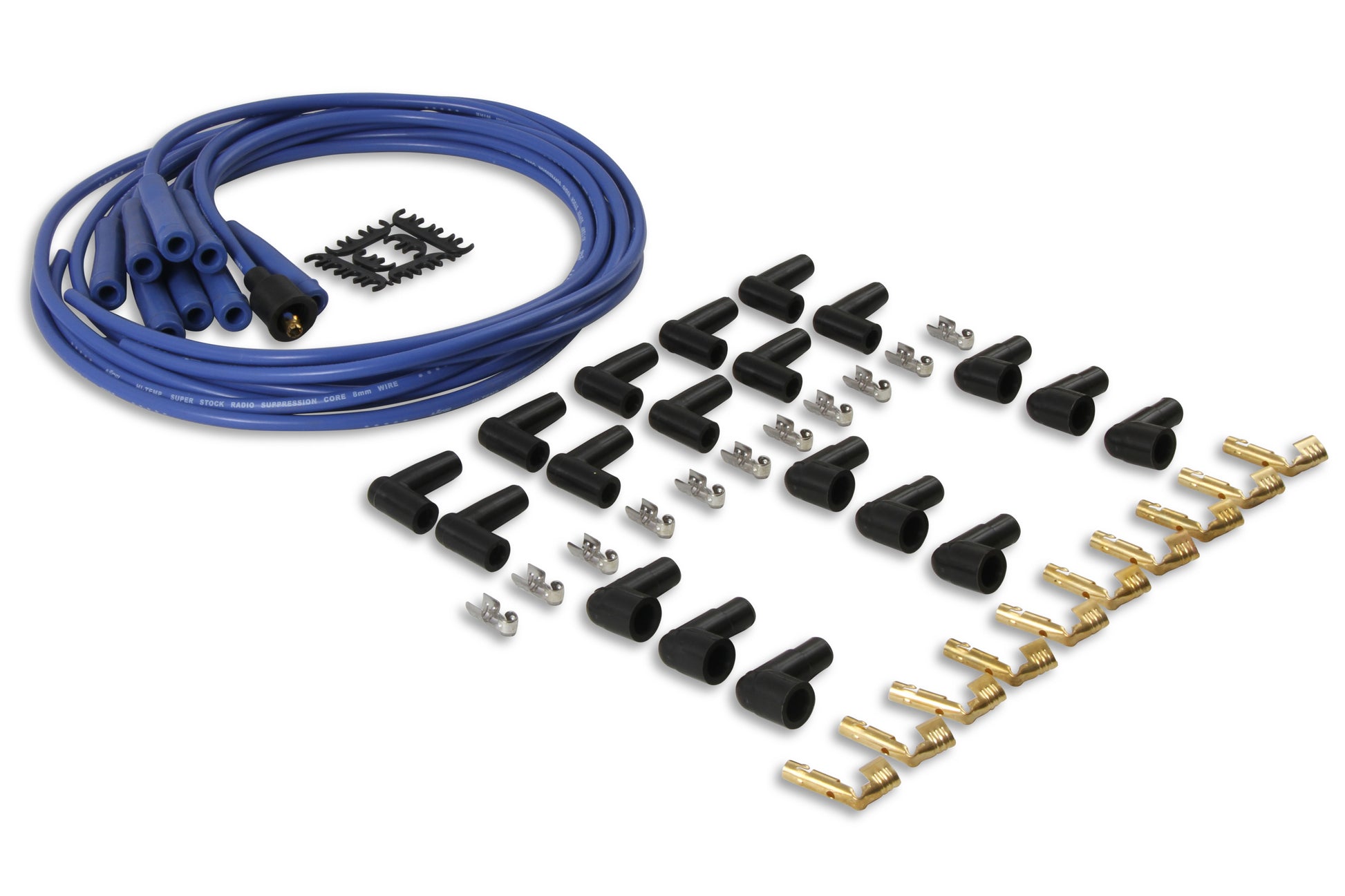 ACCEL 4040B, Spark Plug Wires, Super Stock, Spiral Core, 8mm, Blue, Set by ACCEL