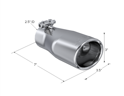 Tip. 3 in. O.D. Oval 2in. inlet 7 1/16in. length. T304 Stainless. by MBRP Exhaust