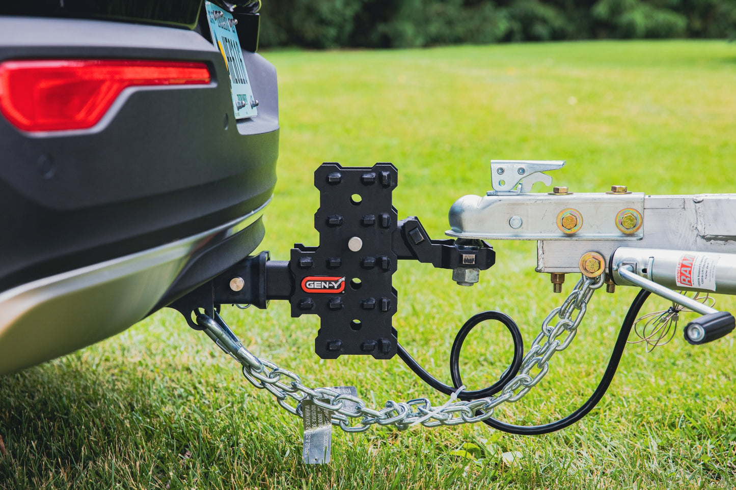PHANTOM-X 2" Hollow Shank 7" Offset Drop .7K TW 7K Hitch & Platinum Ball Mount by GEN-Y Hitch