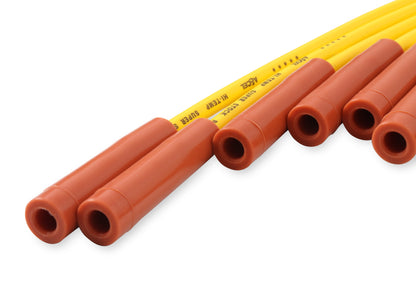 Spark Plug Wire Set - 8mm - Yellow with Orange Straight Boots by ACCEL