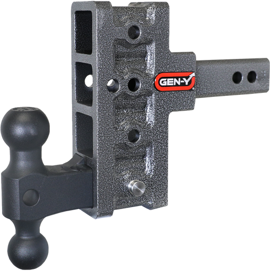 MEGA-DUTY 2" Shank 5" Offset Drop 2K TW 16K Hitch & GH-051 Dual-Ball by GEN-Y Hitch