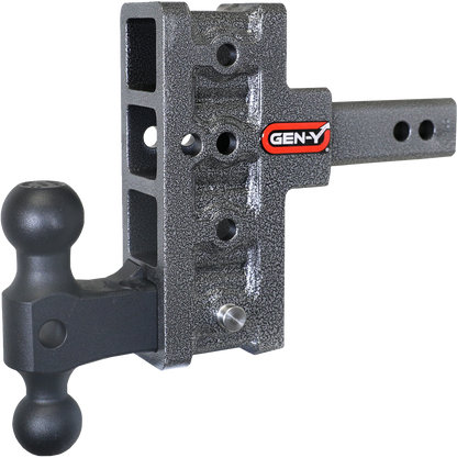 MEGA-DUTY 2" Shank 5" Offset Drop 2K TW 16K Hitch & GH-051 Dual-Ball by GEN-Y Hitch