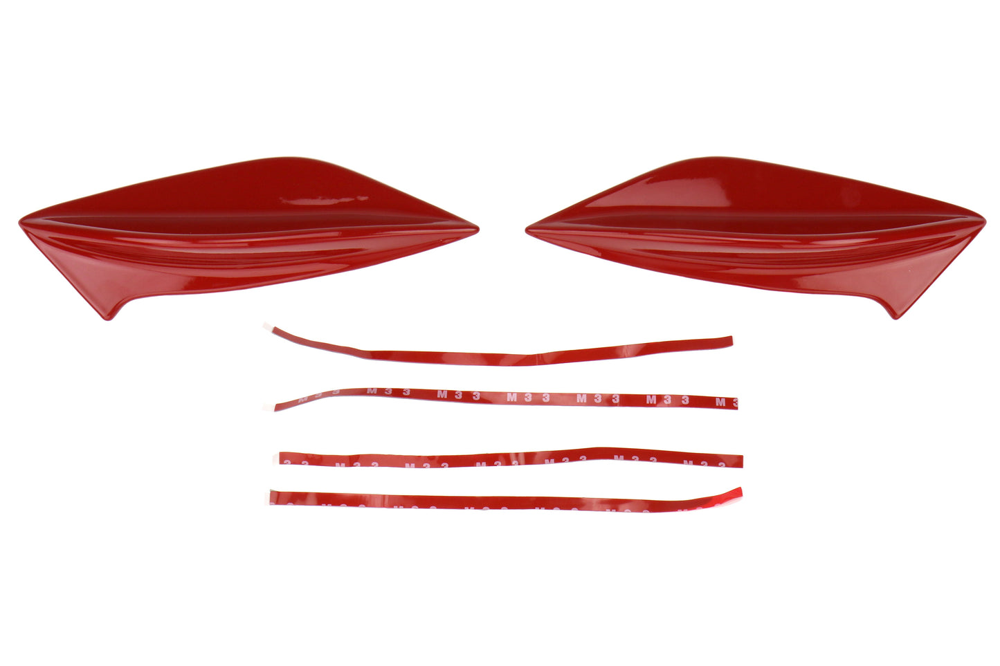 OLM STI Spoiler Side Fins - Lightning Red / Firestorm Red - 2015-2021 Subaru WRX / STI by OLM