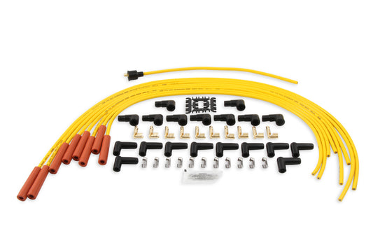Spark Plug Wire Set - 8mm - Yellow with Orange Straight Boots by ACCEL