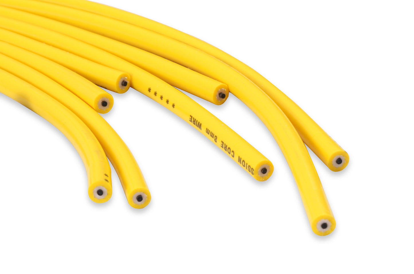 Spark Plug Wire Set - 8mm - Yellow with Orange Straight Boots by ACCEL