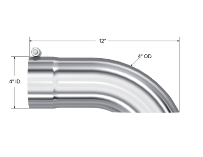 Tip. 4in. O.D. Turn Down 4in. inlet 12in. length. T304 Stainless Steel. by MBRP Exhaust