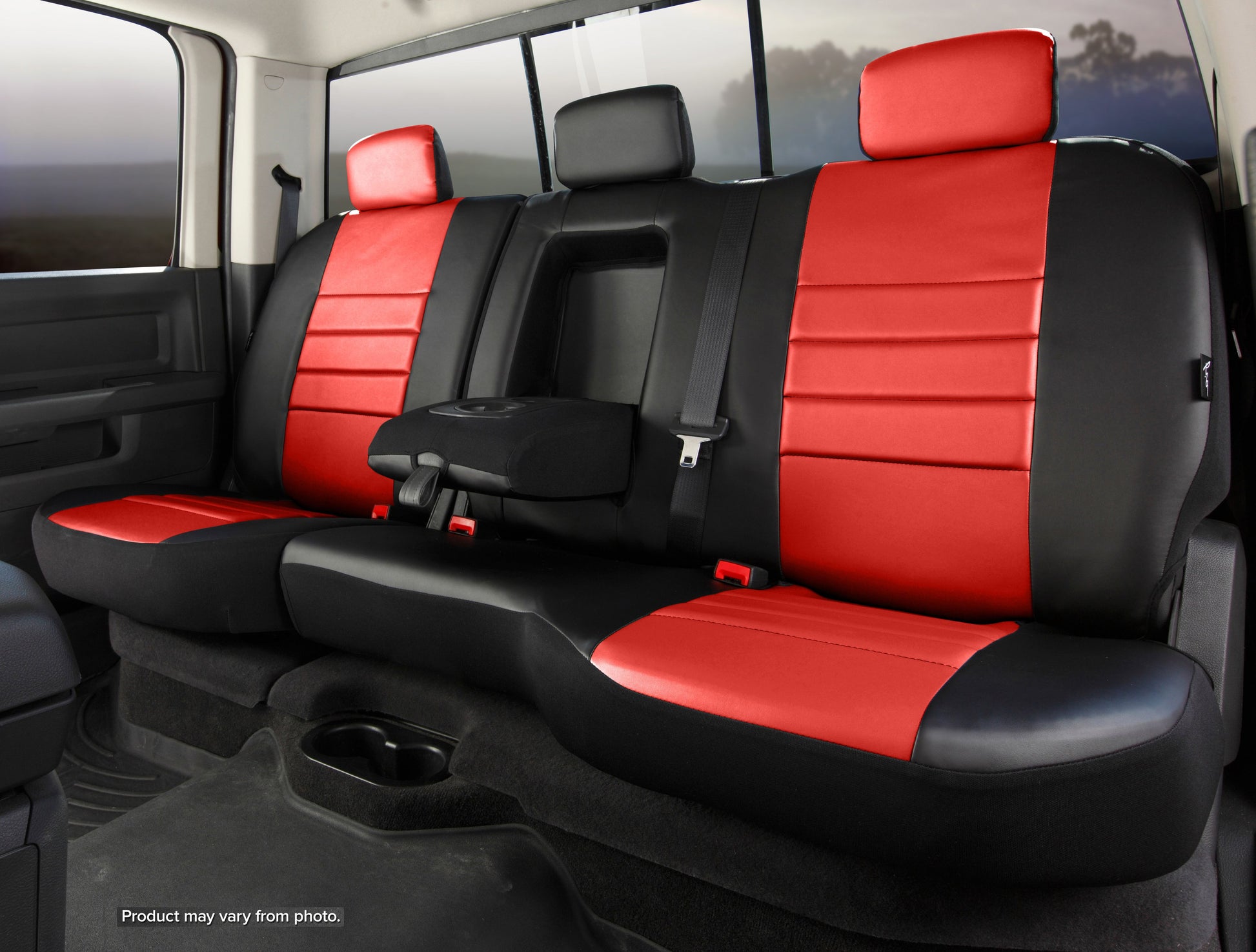 SL60 Series - Leatherlite Simulated Leather Custom Fit Rear Seat Cover- Red by FIA