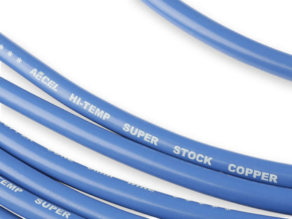 Spark Plug Wire Set - Super Stock Copper Core 8mm - 90 Deg. Boots - Blue by ACCEL