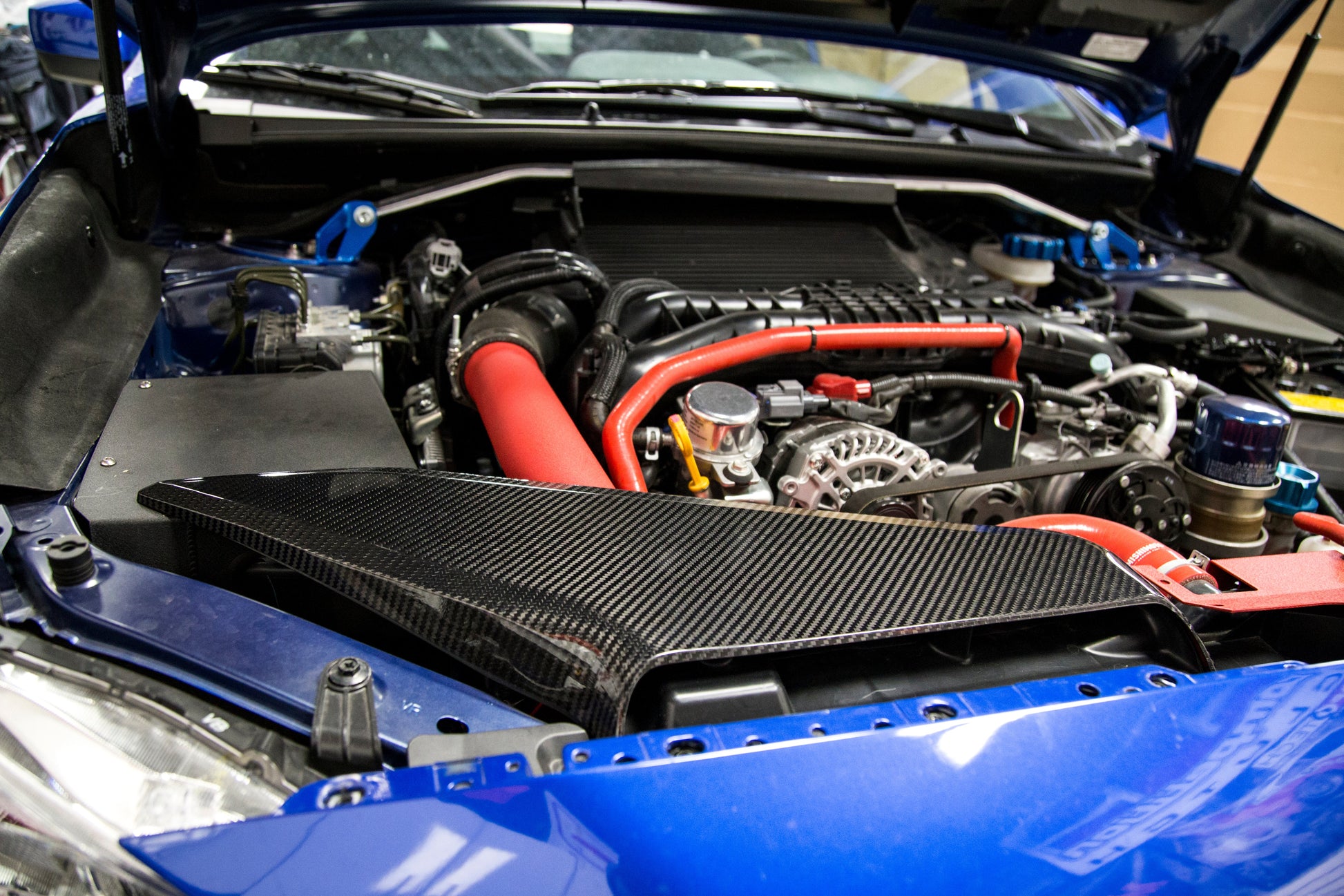 OLM LE Dry Carbon Fiber Intake Duct Cover - 2015-2021 Subaru WRX by MYX Automotive