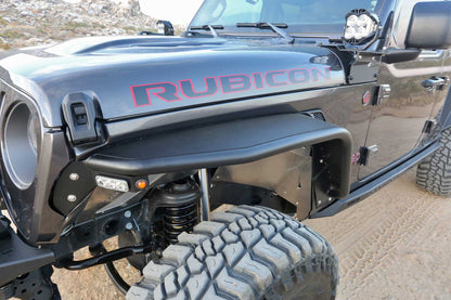 JEEP JL/JT TUBE FENDERS FR STL PWDRCOAT BLK TEXTURE. by Fabtech