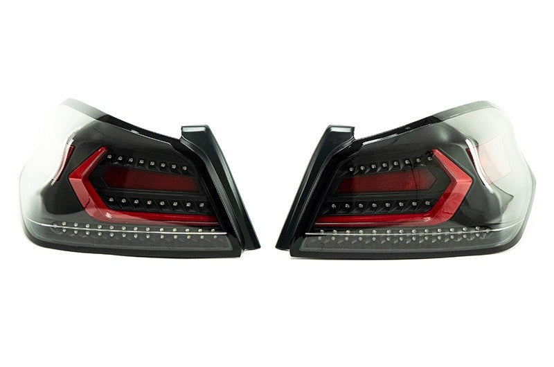 OLM Evolution Tail Lights (Clear Lens, Black Base, Red Bar) - 2015-2021 WRX / STI
