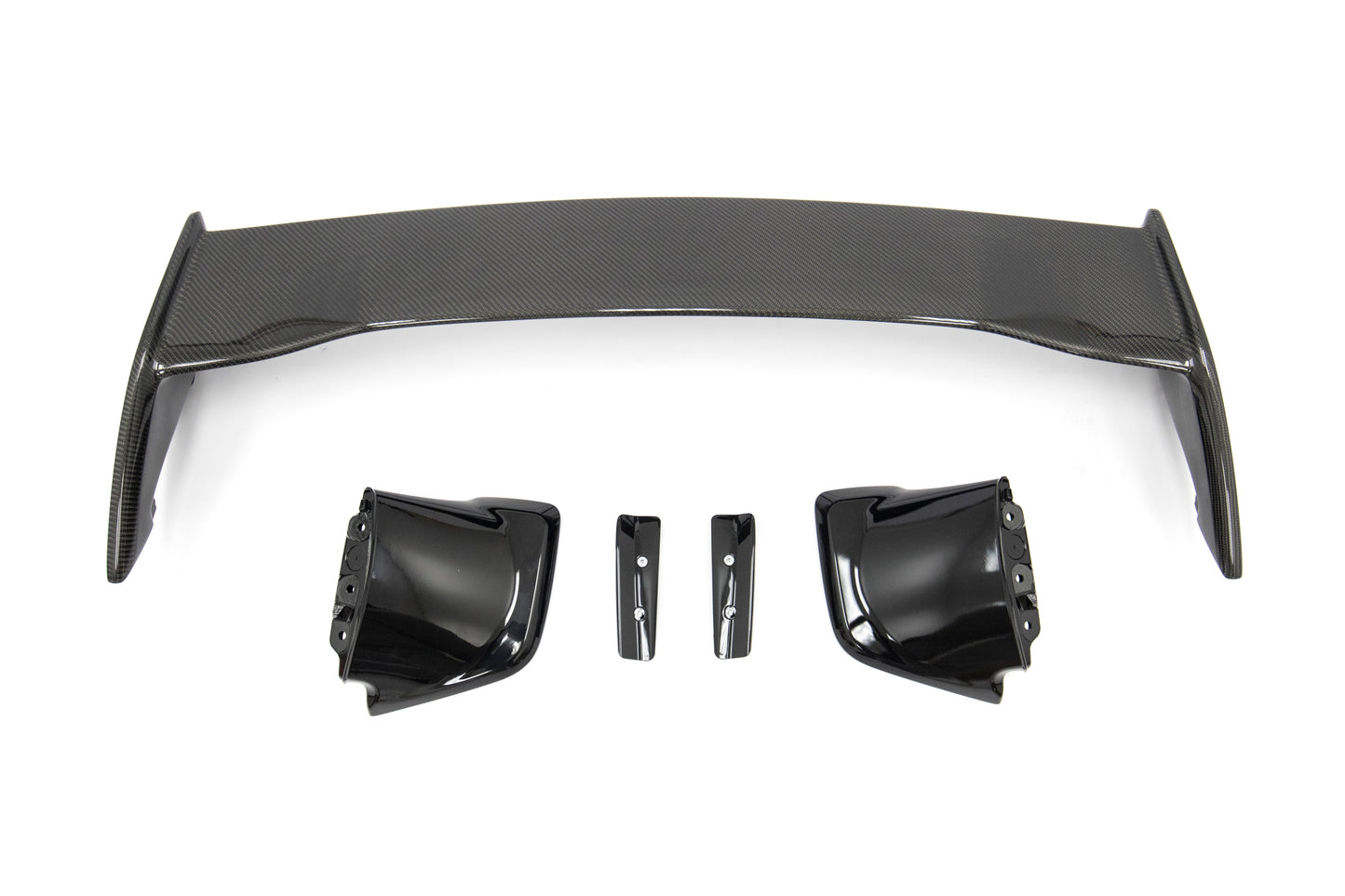 OLM Silverline Carbon Fiber OEM S Style Spoiler with Black Bases - 2015+ WRX / 2015+ STI by OLM