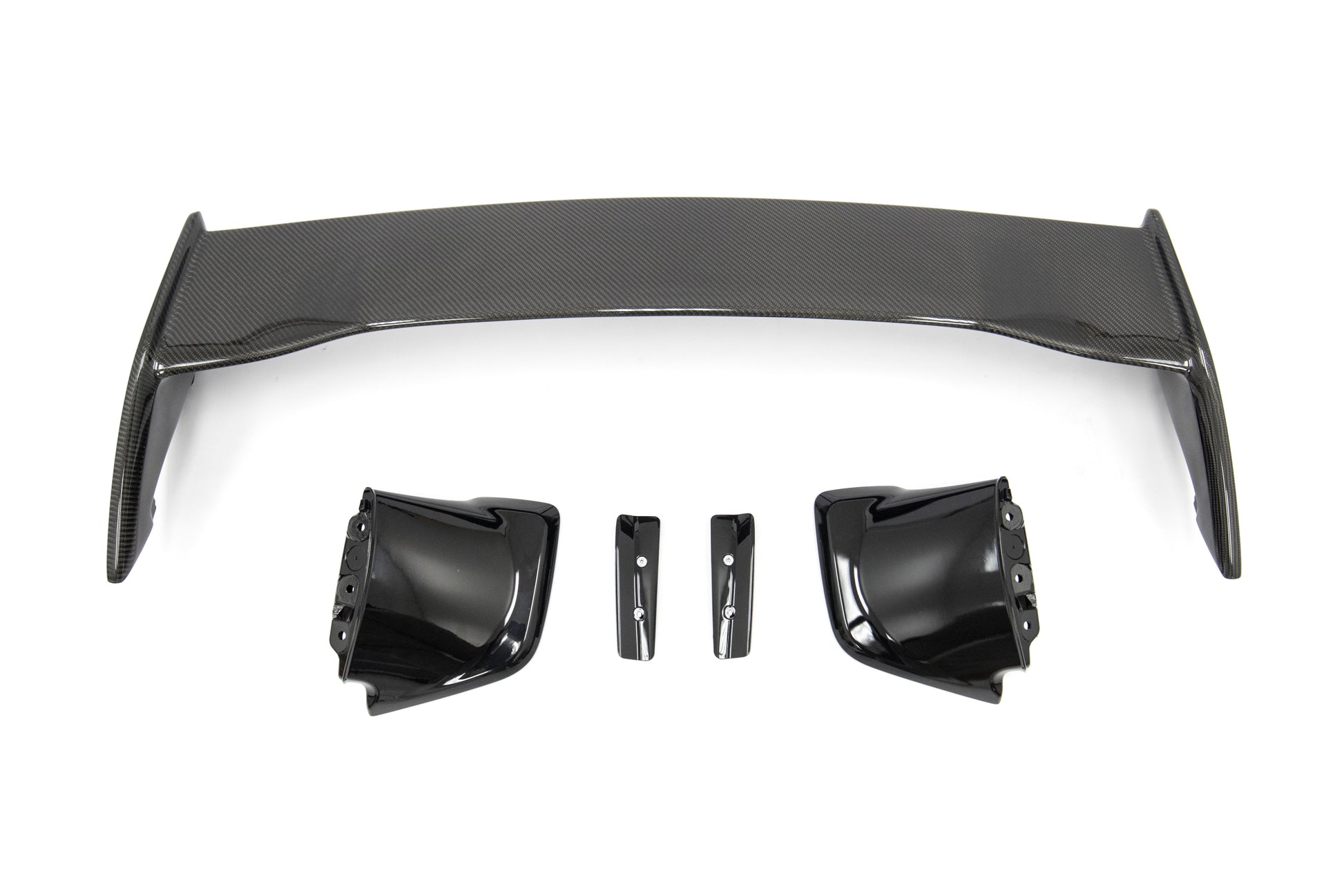 OLM Silverline Carbon Fiber OEM S Style Spoiler with Black Bases - 2015+ WRX / 2015+ STI by OLM