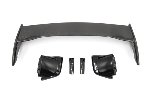 OLM Silverline Carbon Fiber OEM S Style Spoiler with Black Bases - 2015+ WRX / 2015+ STI by OLM