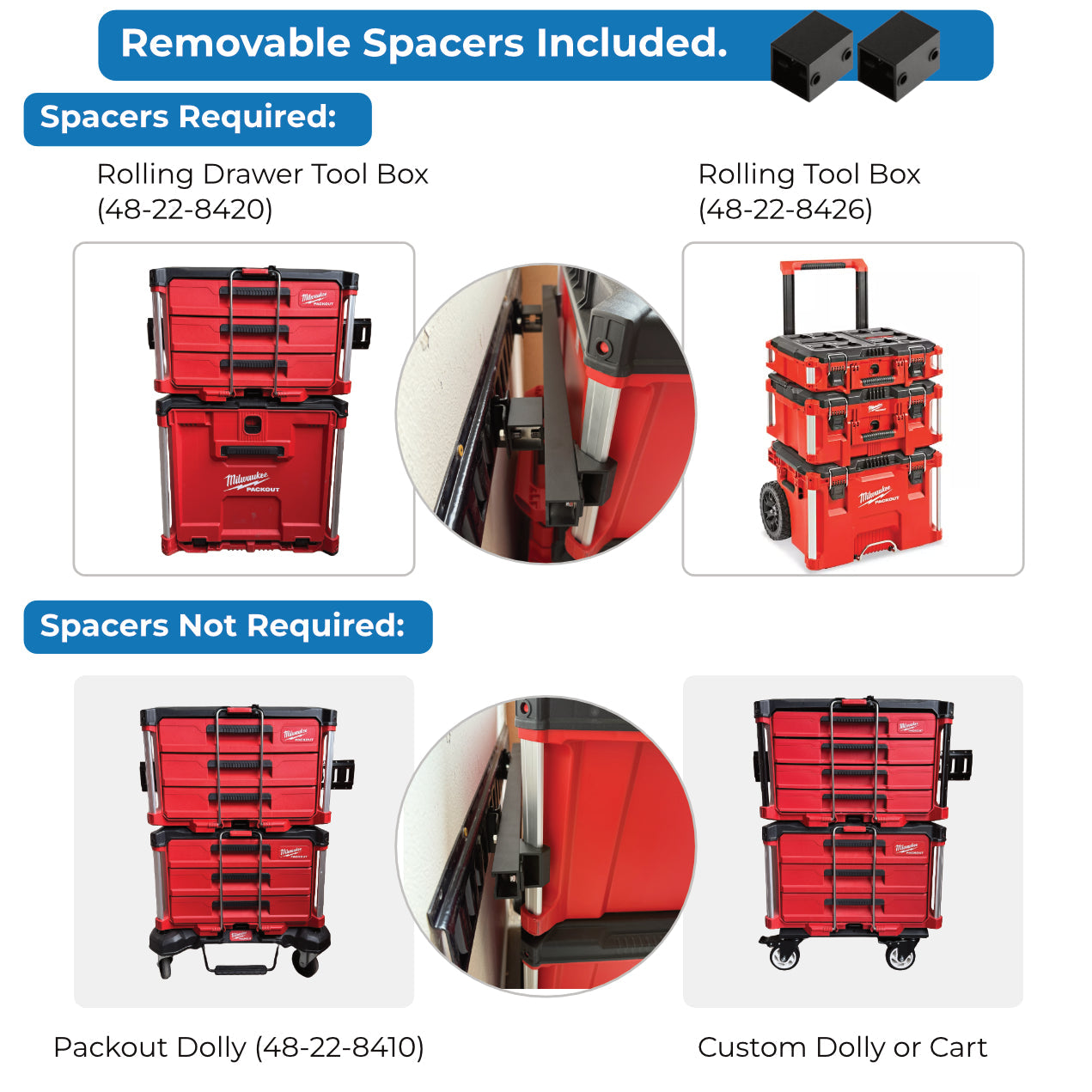 Stack Lock - Mount Compatible with Milwaukee Packout Organizers by Integral Truck