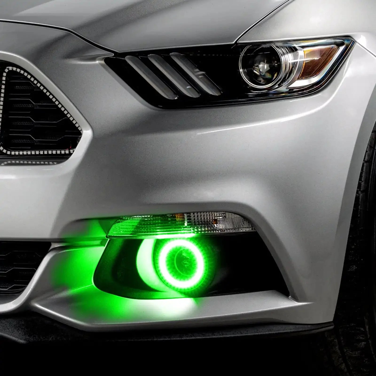 ORACLE Lighting 2015-2017 Ford Mustang Dynamic ColorSHIFT RGB+A Projector Surface Mount Fog Light Halo Kit by ORACLE Lighting