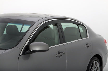 Low Profile Ventvisor Deflector; Smoke with Chrome Trim; Outside Mount; 6 pc. by Husky Liners