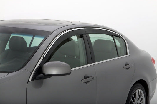 Low Profile Ventvisor Deflector; Smoke with Chrome Trim; Outside Mount; 6 pc. by Husky Liners