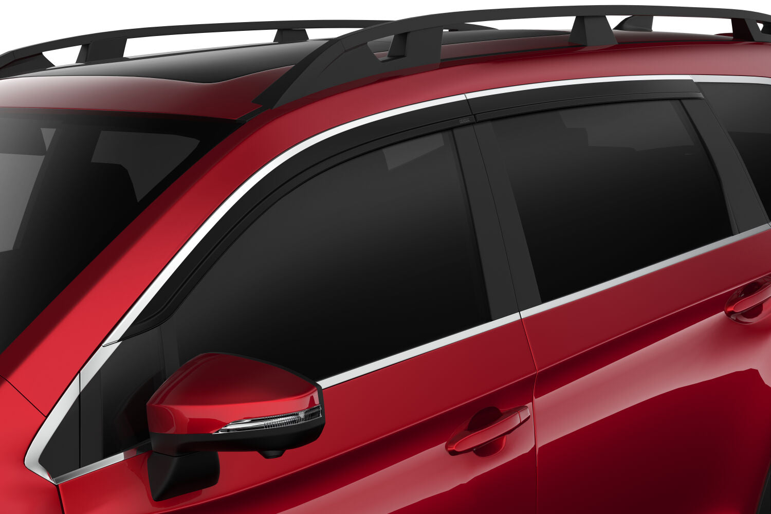 Low Profile Ventvisor Deflector; Smoke with Chrome Trim; Outside Mount; 4 pc. by Husky Liners