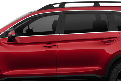 Low Profile Ventvisor Deflector; Smoke with Chrome Trim; Outside Mount; 4 pc. by Husky Liners