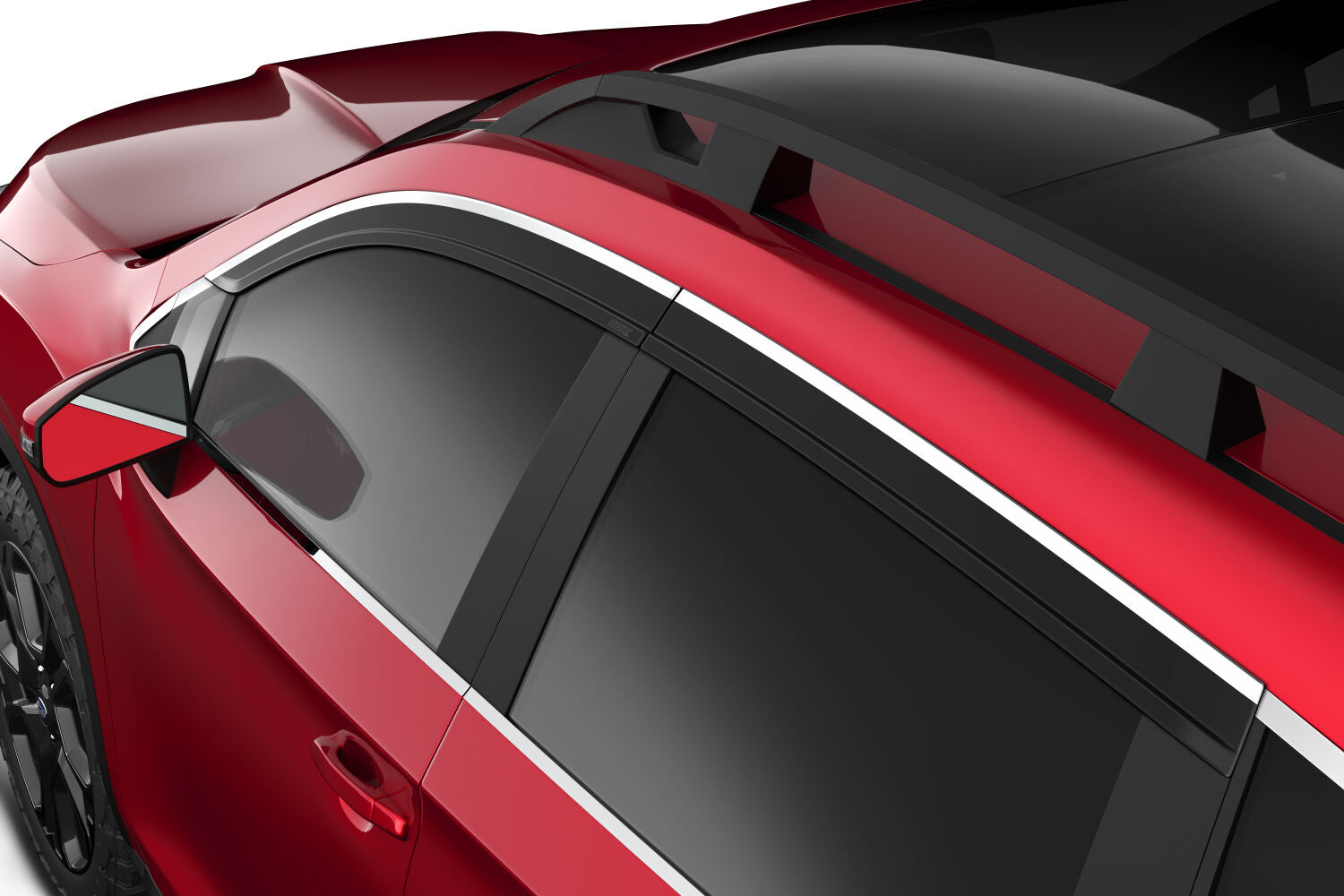 Low Profile Ventvisor Deflector; Smoke with Chrome Trim; Outside Mount; 4 pc. by Husky Liners