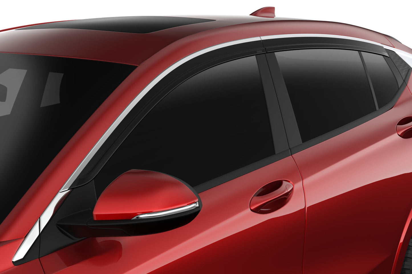 Low Profile Ventvisor Deflector; Smoke with Chrome Trim; Outside Mount; 4 pc. by Husky Liners