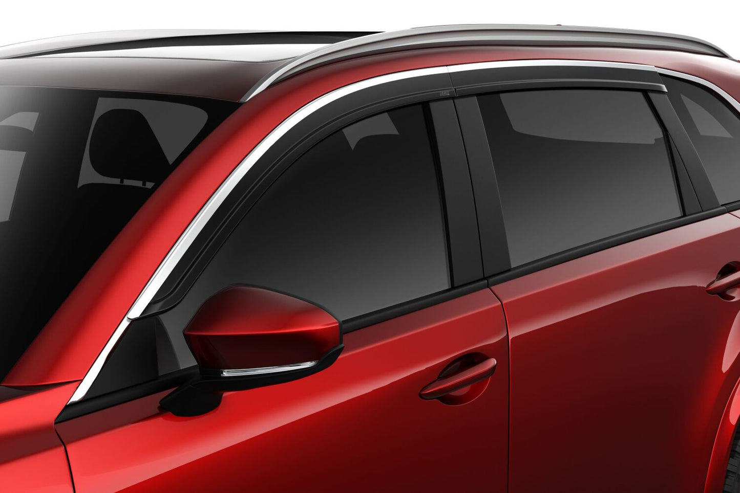 Low Profile Ventvisor Deflector; Smoke with Chrome Trim; Outside Mount; 4 pc. by Husky Liners