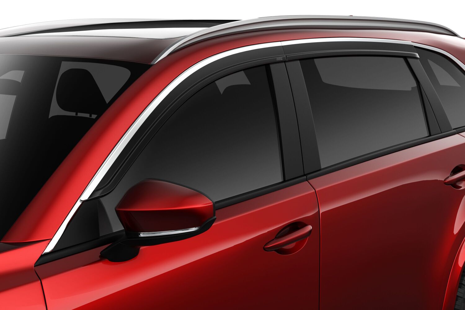 Low Profile Ventvisor Deflector; Smoke with Chrome Trim; Outside Mount; 4 pc. by Husky Liners