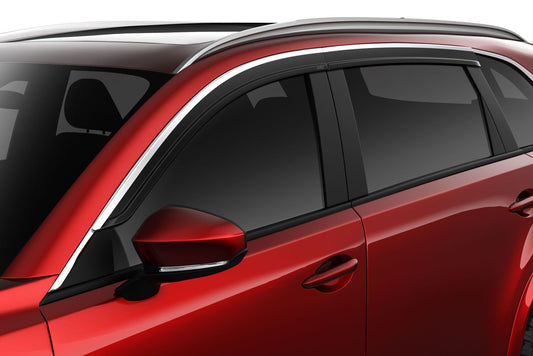 Low Profile Ventvisor Deflector; Smoke with Chrome Trim; Outside Mount; 4 pc. by Husky Liners