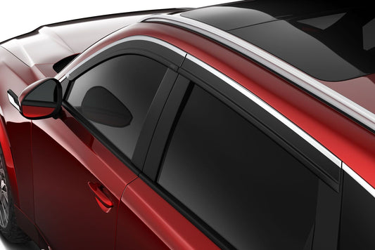 Low Profile Ventvisor Deflector; Smoke with Chrome Trim; Outside Mount; 4 pc. by Husky Liners