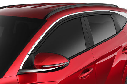 Low Profile Ventvisor Deflector; Smoke with Chrome Trim; Outside Mount; 4 pc. by Husky Liners