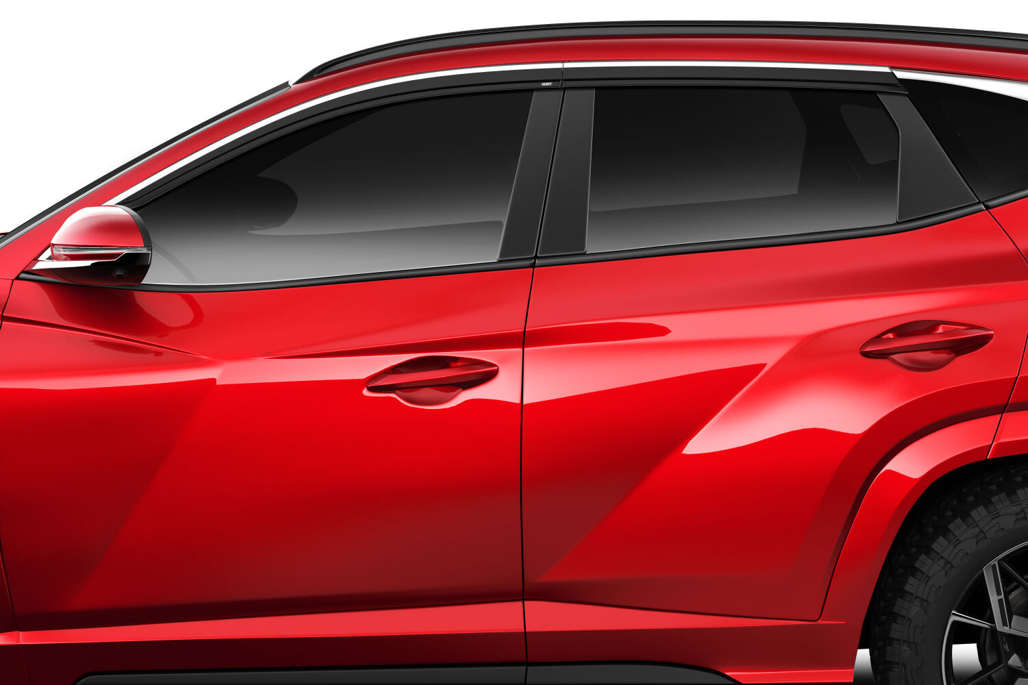 Low Profile Ventvisor Deflector; Smoke with Chrome Trim; Outside Mount; 4 pc. by Husky Liners