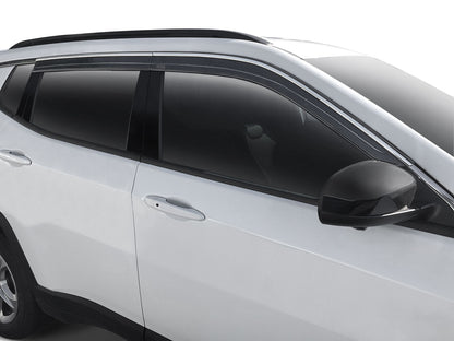 Low Profile Ventvisor Deflector; Smoke with Chrome Trim; Outside Mount; 4 pc. by Husky Liners