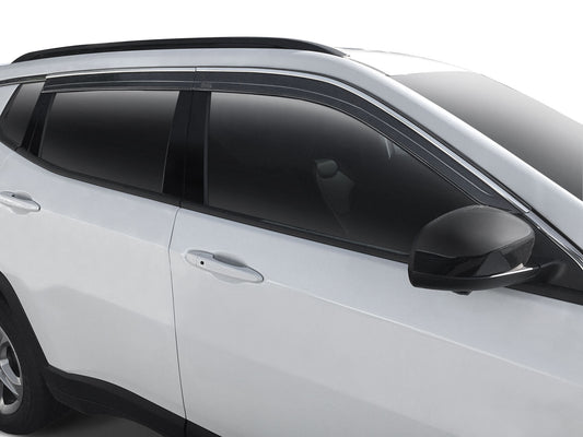 Low Profile Ventvisor Deflector; Smoke with Chrome Trim; Outside Mount; 4 pc. by Husky Liners