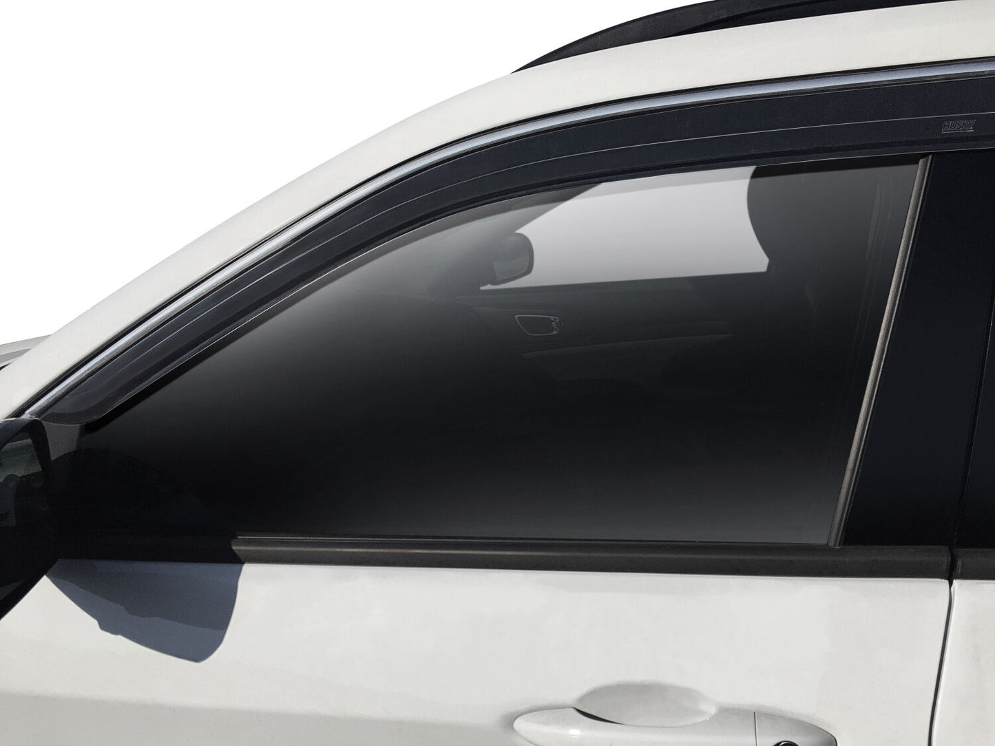 Low Profile Ventvisor Deflector; Smoke with Chrome Trim; Outside Mount; 4 pc. by Husky Liners