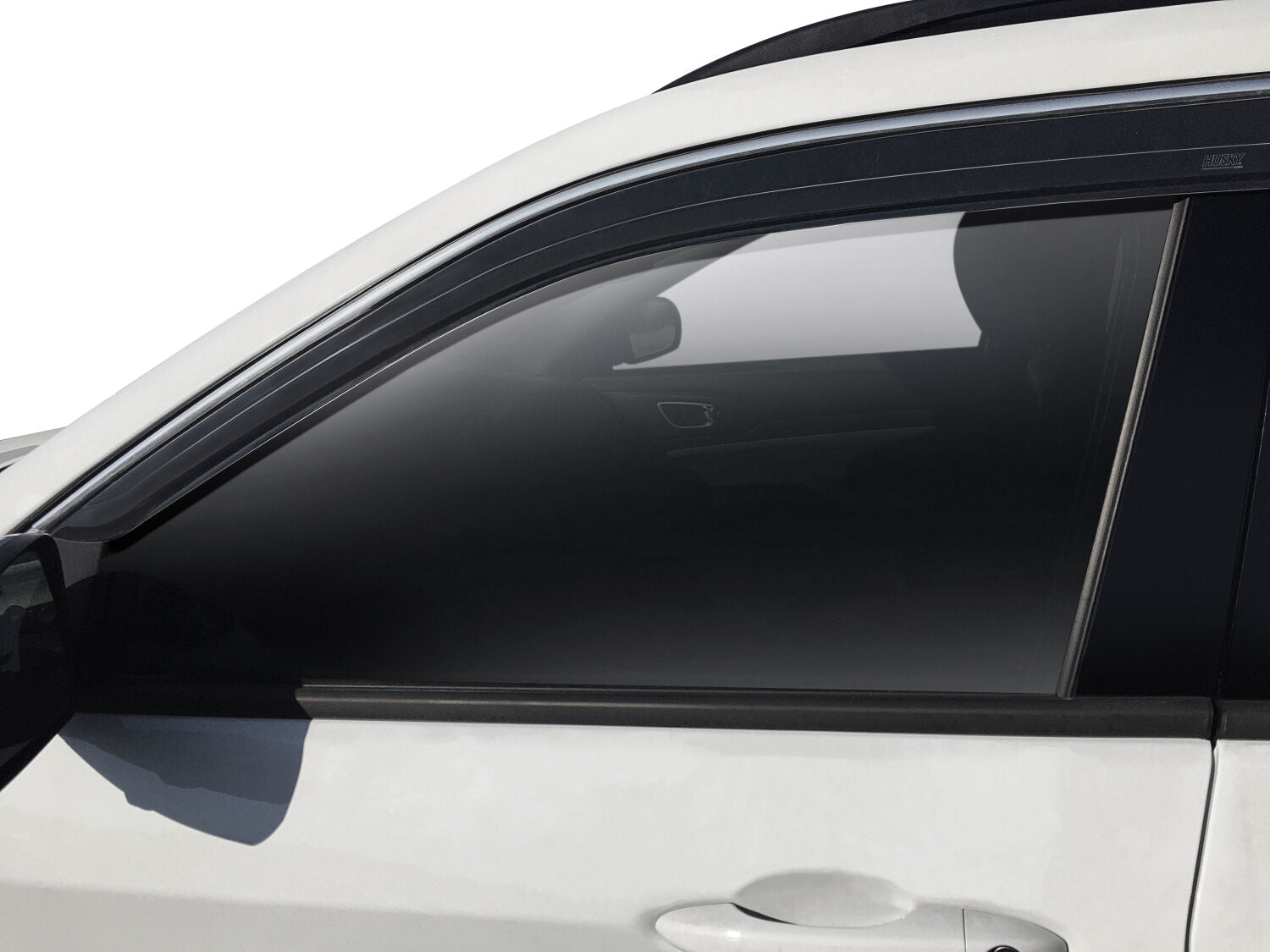 Low Profile Ventvisor Deflector; Smoke with Chrome Trim; Outside Mount; 6 pc. by Husky Liners